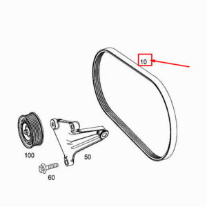 MERCEDES-BENZ S W222 Engine Poly-V-Belt A0039936296 ORIGINAL