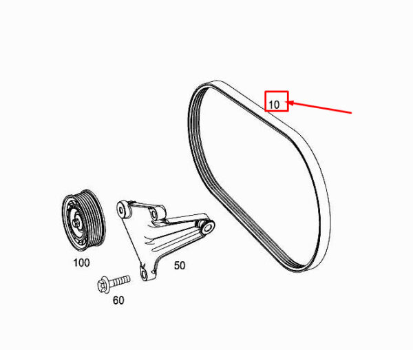 MERCEDES-BENZ S W222 Engine Poly-V-Belt A0039936296 ORIGINAL