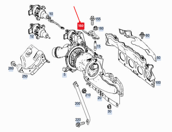 MERCEDES-BENZ A W177 Turbocharger Bracket A2600960000 ORIGINAL