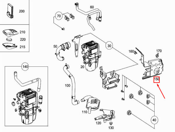 MERCEDES-BENZ E W213 Independent Heater Bracket A2535060440 ORIGINAL