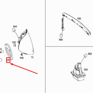 MERCEDES-BENZ C W205 Rear Left Tail Lamp Housing Gasket A2058260100 ORIGINAL
