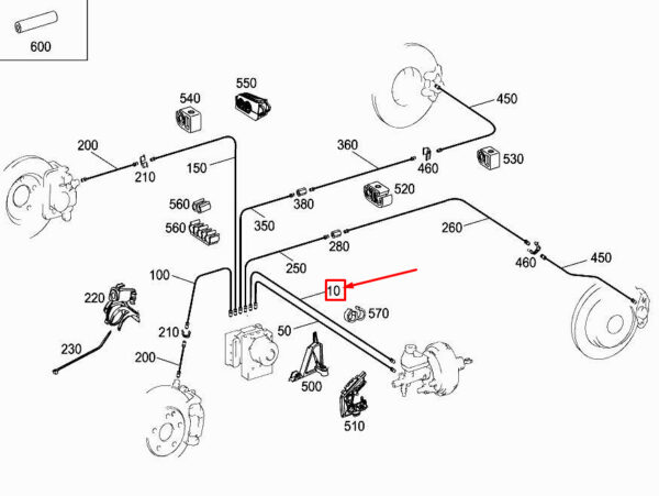 MERCEDES-BENZ E Cabrio A207 Brake Line A2074203826 ORIGINAL