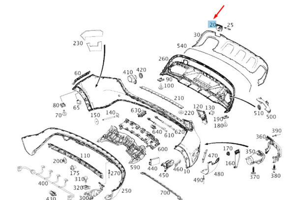 MERCEDES-BENZ GLA X156 Rear Bumper Tow Eye Lower Cover A1568850400 ORIGINAL