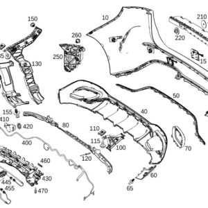 MERCEDES-BENZ B W247 Rear Bumper Right Grille Cover A2478854202 ORIGINAL