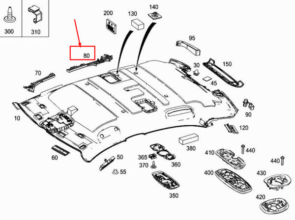 MERCEDES-BENZ S W222 Right Roof Absorber A2226925600 ORIGINAL