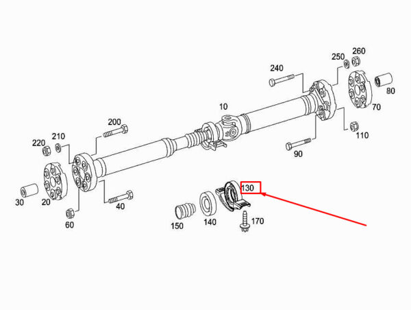 MERCEDES-BENZ C W205 Center Support Bearing A2054107701 ORIGINAL
