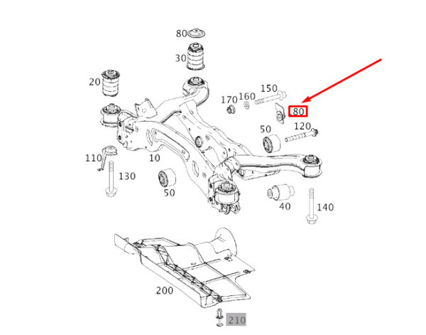 MERCEDES-BENZ CLA C117 Rear Axle Support Bracket A2463530100 ORIGINAL