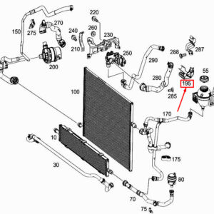 MERCEDES-BENZ S W222 Coolant Line Fastening Bracket A2225043340 ORIGINAL