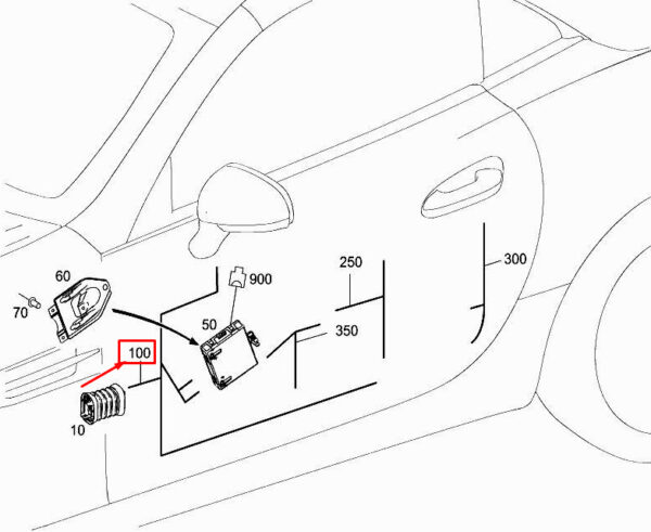 MERCEDES-BENZ SLK R172 Front Door Wiring Harness A1725408101 ORIGINAL