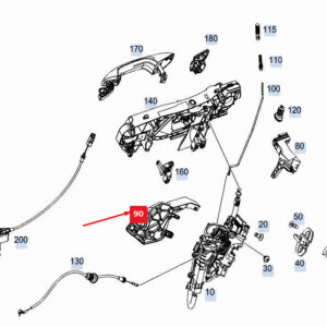 MERCEDES-BENZ GLE W167 Rear Right Door Lock Bracket A1677332900 ORIGINAL