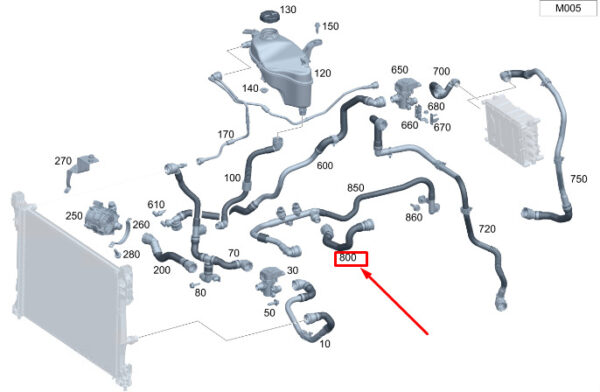 MERCEDES-BENZ EQS V297 Coolant Line A2975010600 ORIGINAL