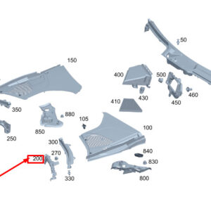 MERCEDES-BENZ S W223 Left Lower Cowl Cover Seal A2238313400 ORIGINAL