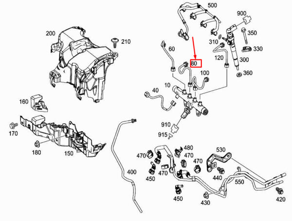 MERCEDES-BENZ CITAN W415 Fuel Pressure Line A6070700733 ORIGINAL