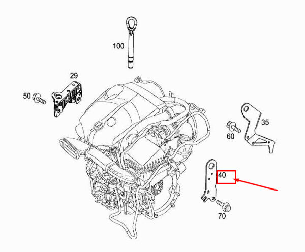 MERCEDES-BENZ GLA X156 Front Left Engine Lifting Eye A6452230041 ORIGINAL