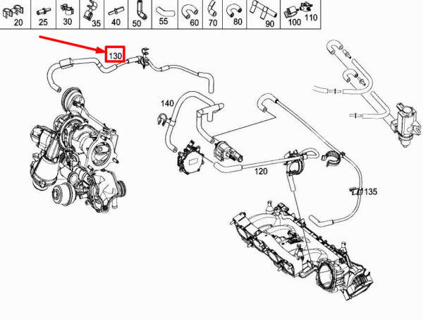 MERCEDES-BENZ CLA C117 Engine Vacuum Line A2700700500 ORIGINAL