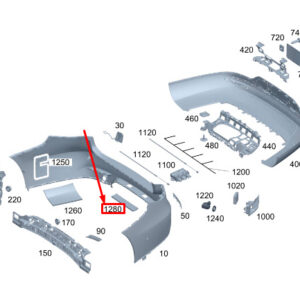 MERCEDES-BENZ EQS V297 Rear Lower Bumper Trim Damping A2978859203 ORIGINAL