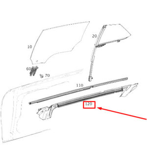 MERCEDES-BENZ AMG GT X290 Rear Right Window Sealing Rail A2907350800 ORIGINAL
