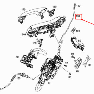 MERCEDES-BENZ C W205 Rear Left Door Securing Rod A2057330339 ORIGINAL