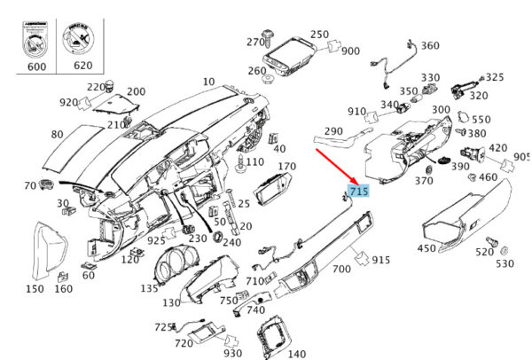 MERCEDES-BENZ E W212 Front Bumper Wiring Harness A2125402700 ORIGINAL