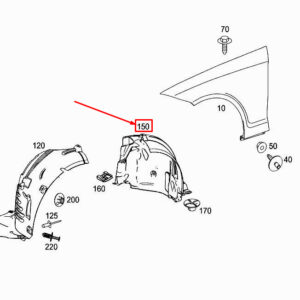 MERCEDES-BENZ CLS C218 Rear Right Inner Fender Liner A2186900364 ORIGINAL