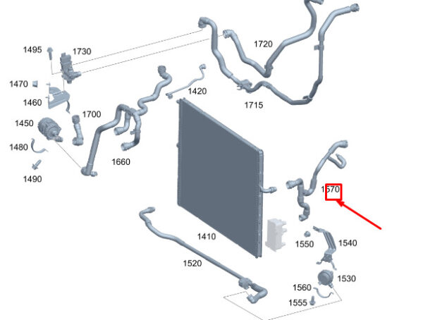 MERCEDES-BENZ GLE W167 Coolant Hose Line A1675011100 ORIGINAL