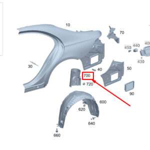 MERCEDES-BENZ S W223 Rear Right Wheel Arch Trim A2236981600 ORIGINAL