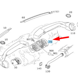 MB SL R230 Dashboard Central Air Nozzle Grille A23083000545171 ORIGINAL