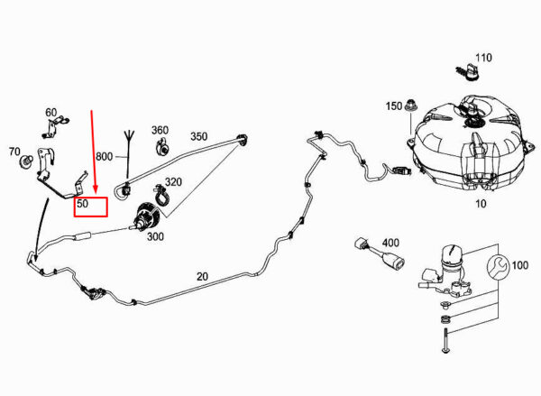 MERCEDES-BENZ E Coupe C207 Additive Line Bracket A6421599040 ORIGINAL