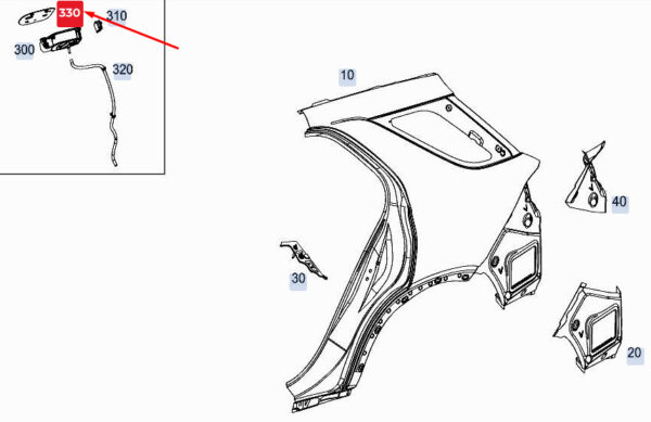 MERCEDES-BENZ GLE W167 Fuel Tank Flap A1677570800 ORIGINAL