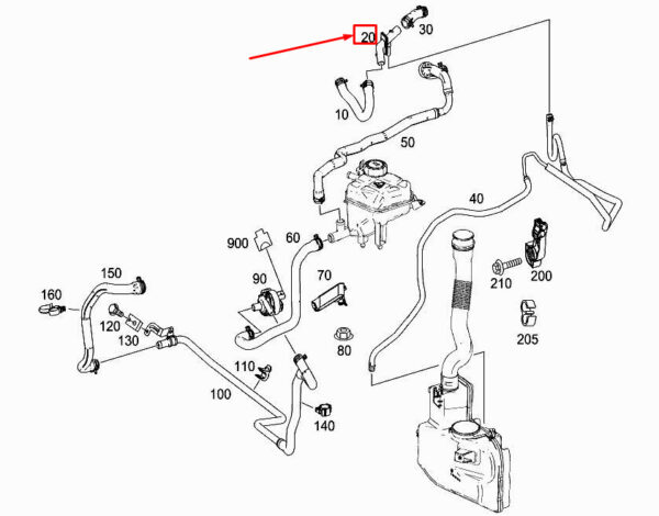 MERCEDES-BENZ ML W166 Engine Hose Connection Fitting A1669971759 ORIGINAL