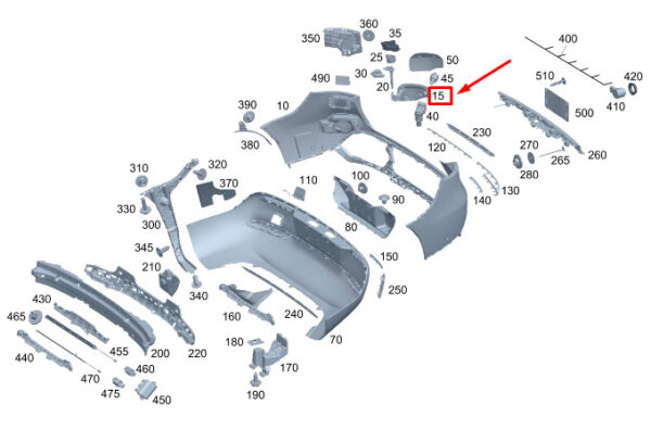 MERCEDES-BENZ EQC Rear Right Hinge Bracket Cap A2937570300 ORIGINAL