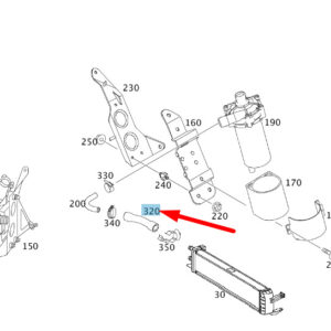 MERCEDES-BENZ C W203 Low Temperature Cooler Hose A2035012482 ORIGINAL