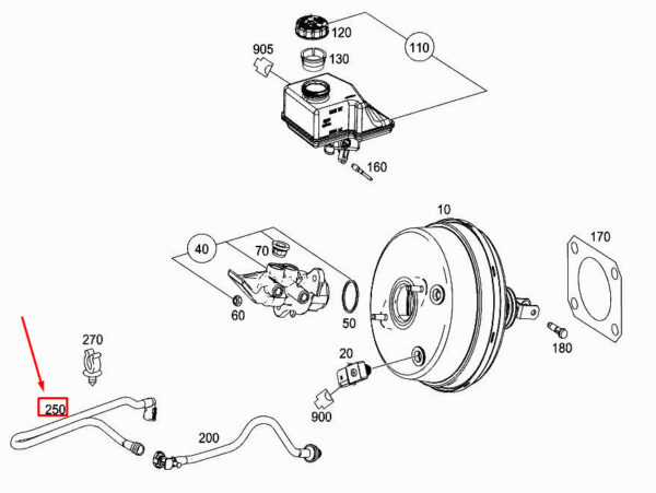 MERCEDES-BENZ GLE W166 Engine Vacuum Line A1664300629 ORIGINAL