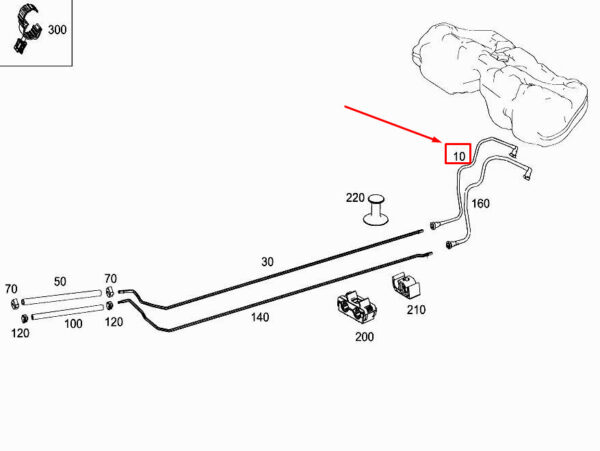 MERCEDES-BENZ E W212 Fuel Feed Line A2124707264 ORIGINAL