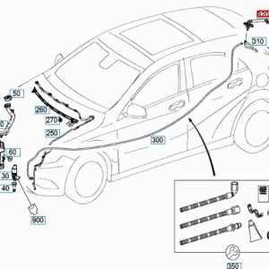 MERCEDES-BENZ A W176 Rear Panel Door Washer Nozzle A1768600047 ORIGINAL