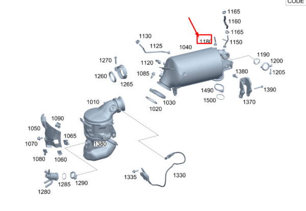 MERCEDES-BENZ GLE W167 Exhaust Pressure Line A6541403203 ORIGINAL
