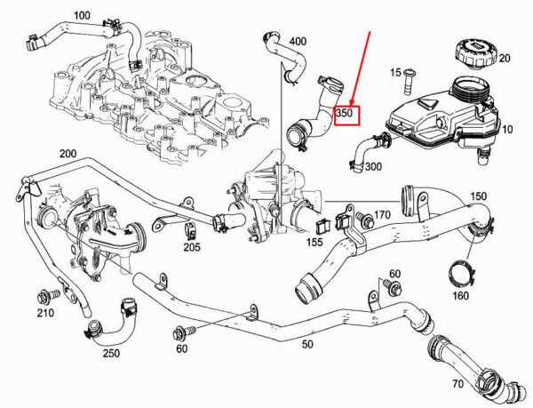 MERCEDES-BENZ A W177 Engine Coolant Hose A2602031700 ORIGINAL