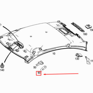 MERCEDES-BENZ E Coupe C207 Central Left Roof Pad A2076950997 ORIGINAL