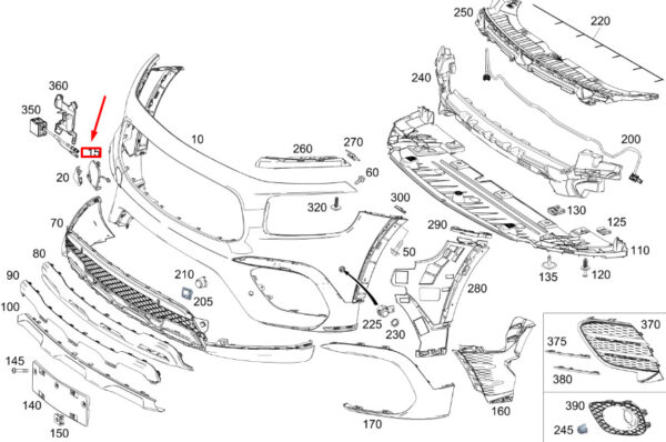MERCEDES-BENZ GLB X247 Front Bumper Tow Eye Cover A24788531089696 ORIGINAL