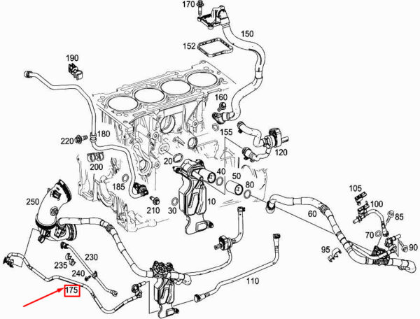 MERCEDES-BENZ GLC X253 Intake Manifold Purge Line A2740189000 ORIGINAL