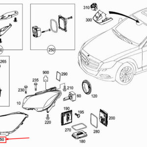 MERCEDES-BENZ CLS C218 Front Left Headlamp Sealing Frame A2188260158 ORIGINAL