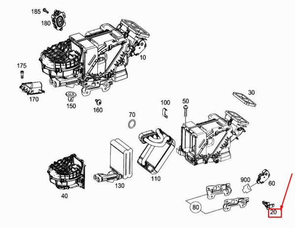 MERCEDES-BENZ S W222 Rear A/C Temperature Sensor A2218300972 ORIGINAL