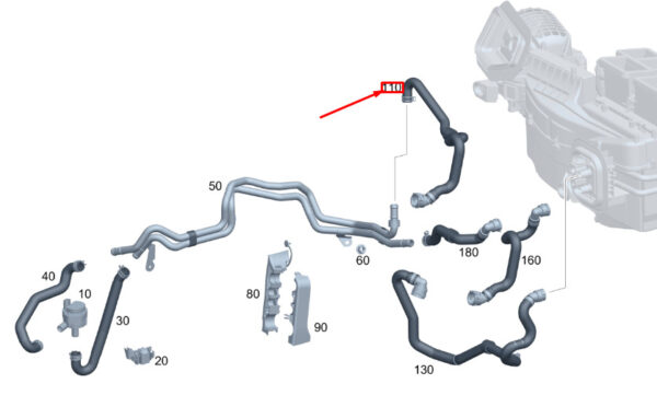 MERCEDES-BENZ GLA H247 AMG Return Line To Engine Hose A2478307001 ORIGINAL