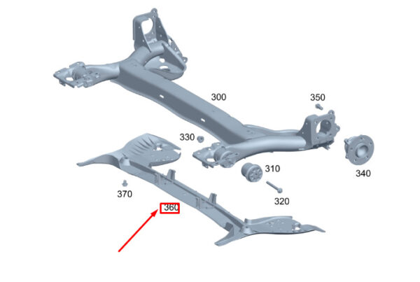 MERCEDES-BENZ GLA H247 Rear Axle Carrier Trim A2473522800 ORIGINAL