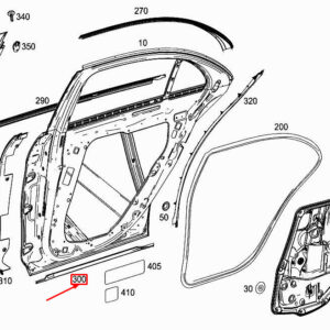 MERCEDES-BENZ S W222 Rear Bottom Right Door Cover Strip A2226900770 ORIGINAL