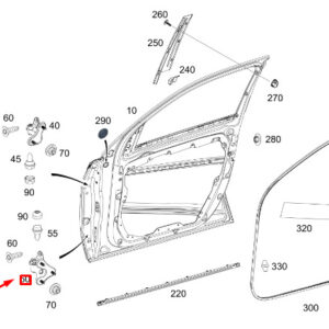 MERCEDES-BENZ GLE W167 Front Left Door Bottom Hinge A1677201307 ORIGINAL
