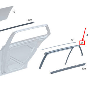 MERCEDES-BENZ C W206 Rear Left Door Window Guide A2067352301 ORIGINAL