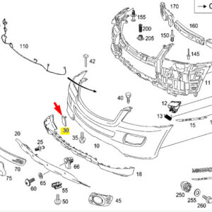 MERCEDES-BENZ M-CLASS W164 Front Bumper Tow Eye Cover A16488534239040 New