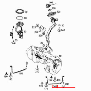 MERCEDES-BENZ C W205 Left Fuel Tank Mounting Bracket A2054700140 ORIGINAL