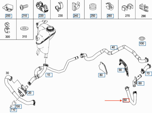 MERCEDES-BENZ R W251 Hot Water Hose A2515003575 ORIGINAL